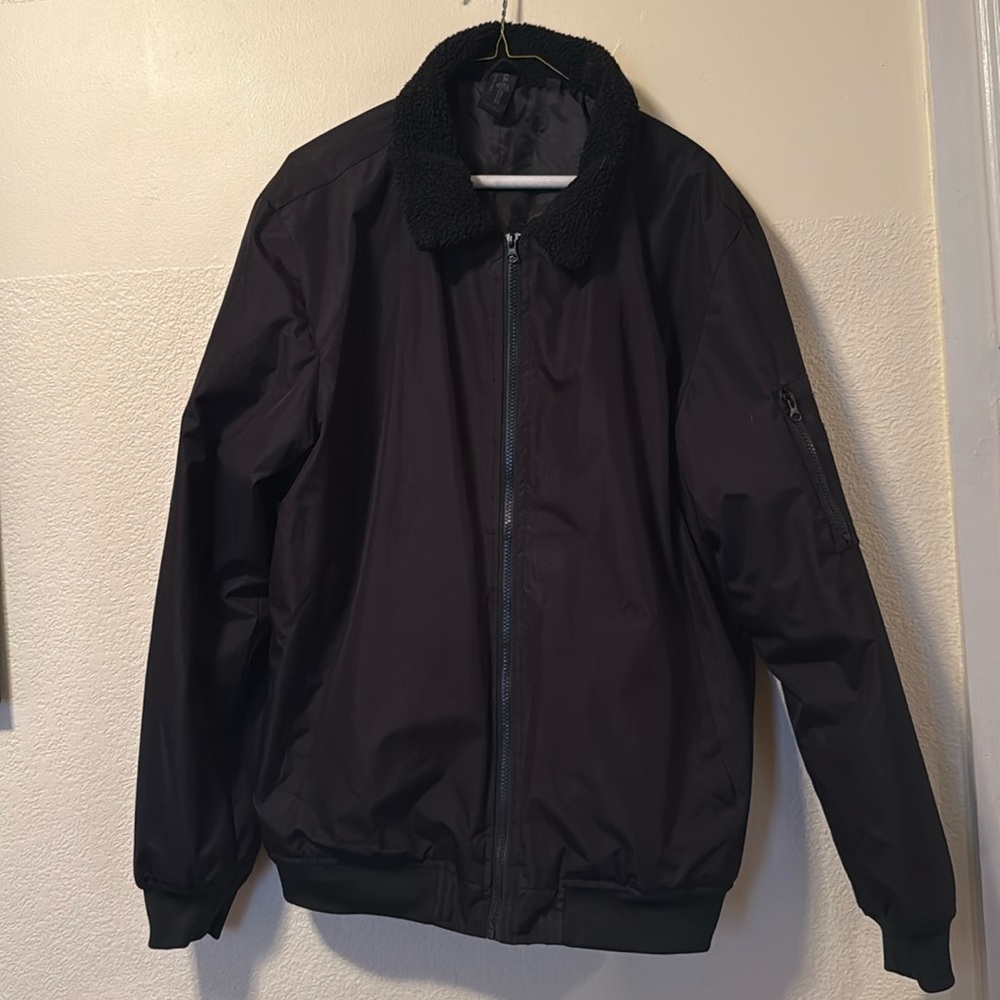 Soul Star England light bomber jacket faux Sherpa collar